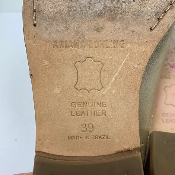 Ariana Bohling Sami Gold Leather Slip On Classic Heeled Mule Shoe US 8.5 EU 39 - Picture 12 of 12